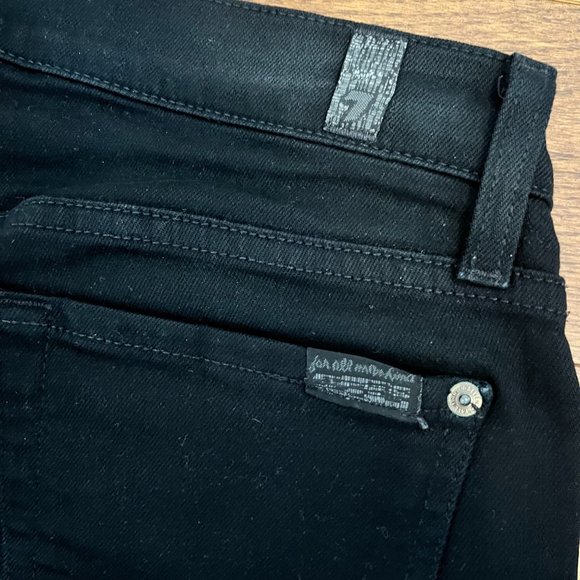 7 For All Mankind Black The Slim Cigarette Jeans Size 27 - Picture 4 of 6
